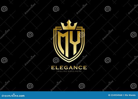 Initial My Elegant Luxury Monogram Logo Or Badge Template With Scrolls