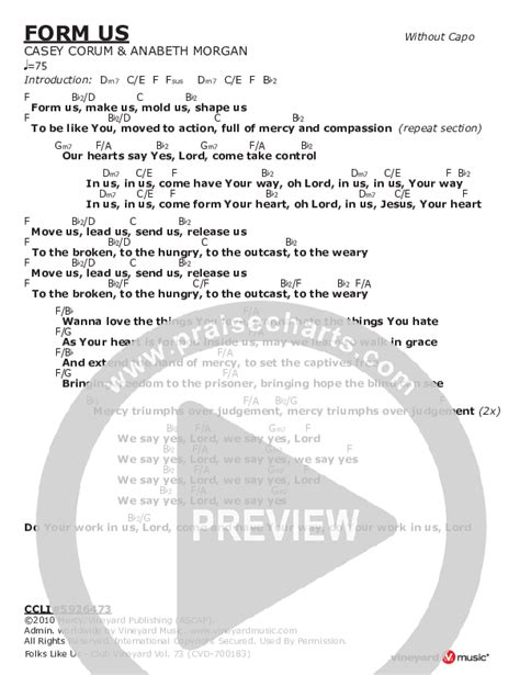 Form Us Chords Pdf Vineyard Worship Praisecharts