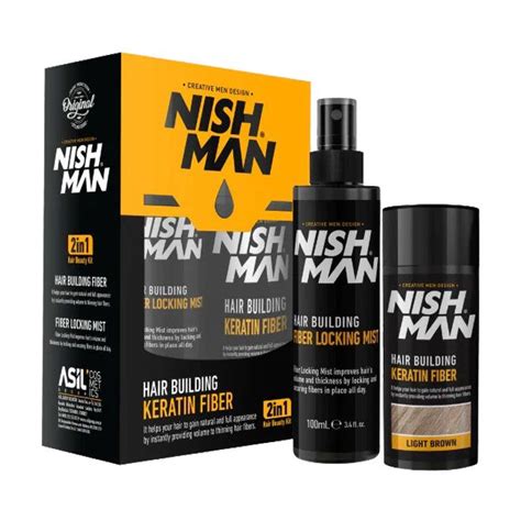 Мужской набор для маскировки залысин Nishman Hair Building Keratin ...