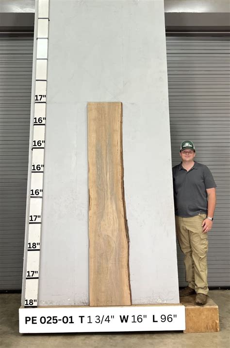 Live Edge Pecan Wood Slab PE 025 01 Berdoll Sawmill