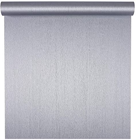 Buy GLOW4U 24 X117 Thick Vinyl Peel And Stick Silver Stainless Steel