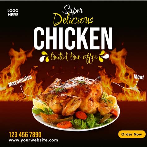 Grilled Chicken Menu Template Postermywall