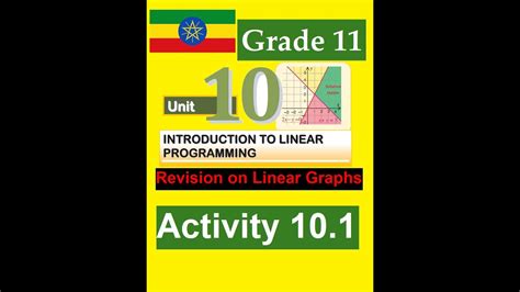 Mathematics Grade 11 Unit 10 Revision On Linear Graphs And Activity 101