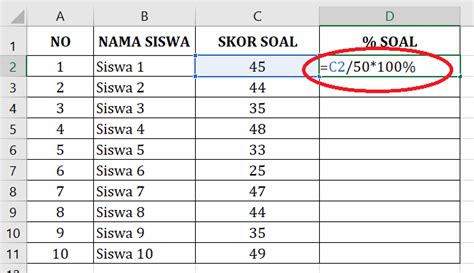 Rumus Excel Menghitung Persentase Otosection Riset