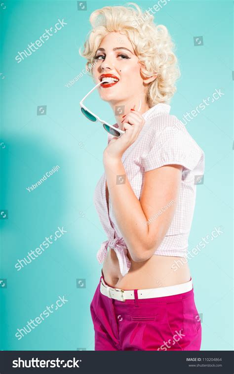 Sexy Blonde Pin Girl Wearing Pink Stock Photo 110204864 Shutterstock