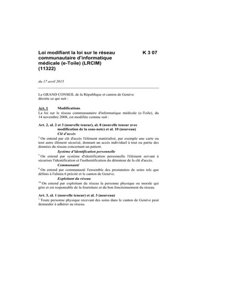 L 11322 Loi Modifiant La Loi Sur Le Réseau Communautaire D