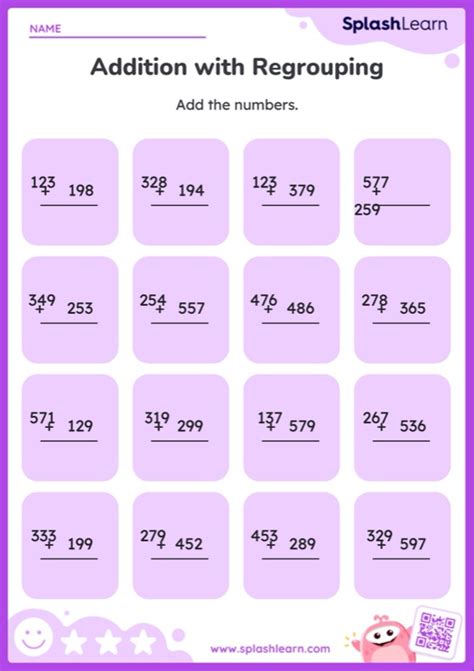 Add Two 3 Digit Numbers With Regrouping Ones And Tens Vertical