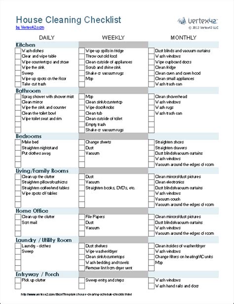 37 Free House Cleaning List Templates In Word Excel Pdf