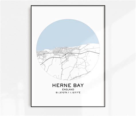 Herne Bay Map Print Digital Map Prints Printable Maps Herne Etsy