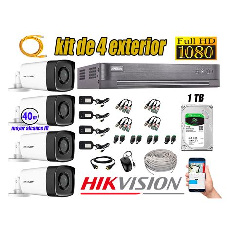 Ripley HIKVISION CÁMARAS DE SEGURIDAD KIT 4 EXTERIOR IT3F FULL HD