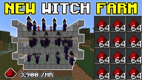 New Best Easy WITCH FARM Minecraft 1 21 4 3 900 Redstone Per Hour