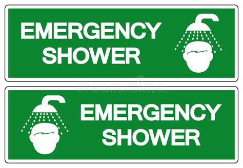 Emergency Shower Symbol Sign, Vector Illustration, Isolate on White ...