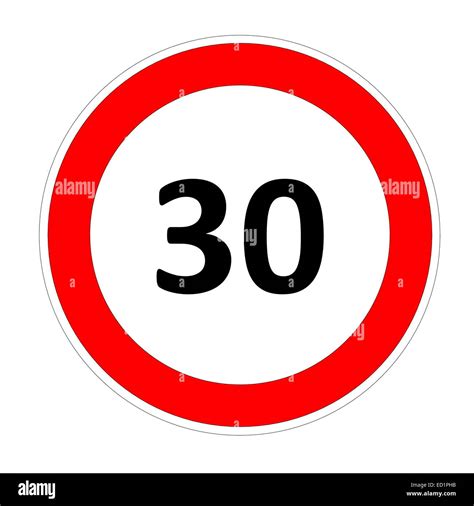 30 Km Speed Limit Sign Cut Out Stock Images And Pictures Alamy