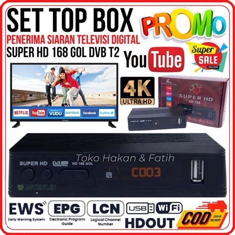 Jual SET TOP BOX TV DIGITAL SUPER HD 168 GOL DVB T2 HD EWS Set Top