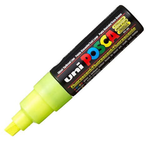 Caneta Posca PC 8K Fluorescente Amarelo Uni Ball Escrita Lepok