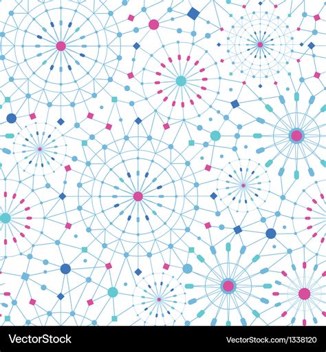 Blue Abstract Line Art Circles Seamless Pattern Vector Image