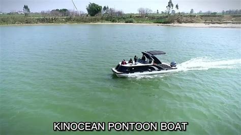 Top Kinocean Ft Fiberglass Pontoon Trition Boat With Outboard Motor