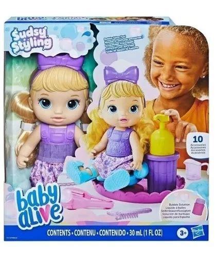 Baby Alive Sudsy Styling Mu Eca Rubia Env O Gratis