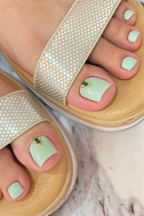 Acripie verde menta Uñas de gel para pies Uñas de los pies verdes