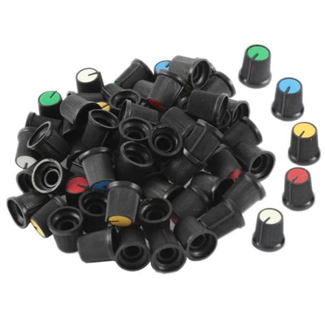 75PCS RÉGLAGE DU volume Bouton rotatifs pour 6mm Dia Arbre moleté