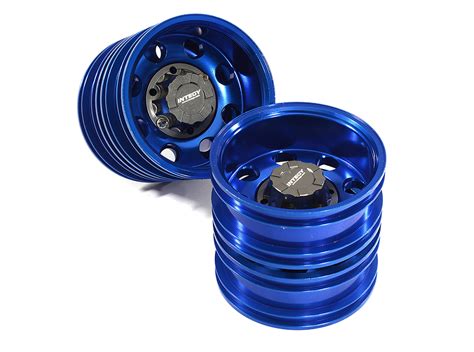 Billet Machined Alloy Rear Dually Wheel Set For Tamiya Scale