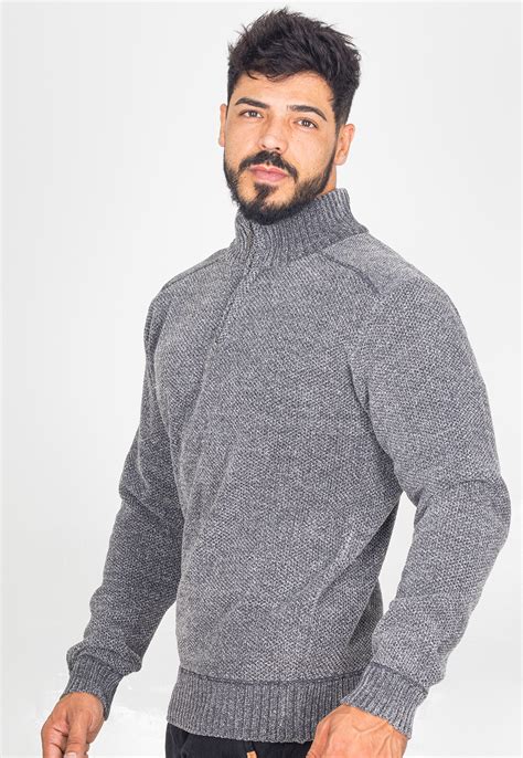 Su Ter Masculino Gola Alta L Tricot Flanelada Z Per Punho