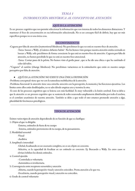 Tema 1 Introducción Histórica Al Concepto De Atención Tema 1 IntroducciÓn HistÓrica Al