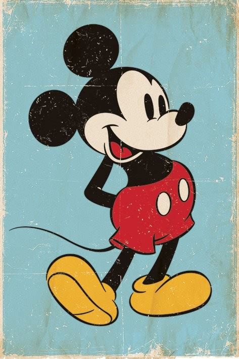 Plakat Obraz Myszka Miki Mickey Mouse Retro Kup Na Posters Pl