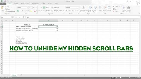 How To Unhide Missing Scrollbars In Excel Youtube