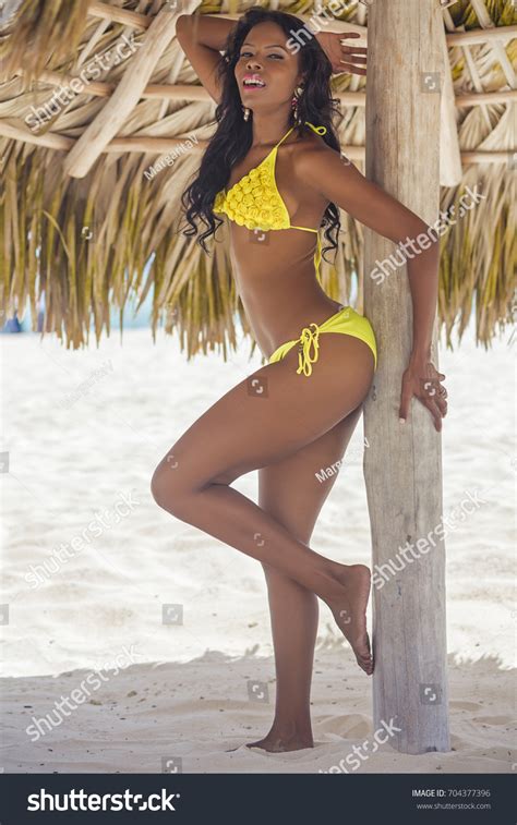 Black Girl Bikini Resting On Beach Stock Photo 704377396 Shutterstock