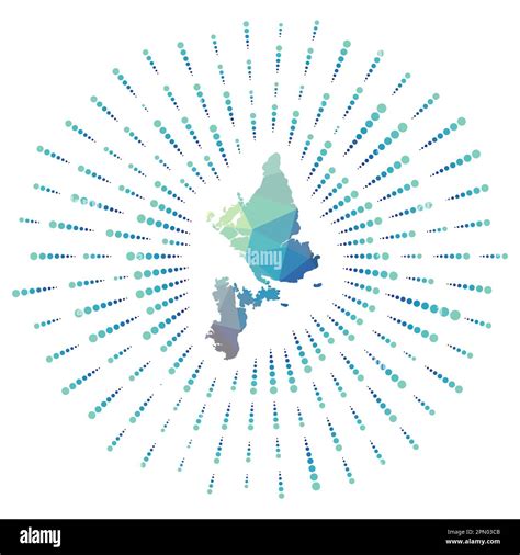Forma De Siargao Sunburst Poligonal Mapa De La Isla Con Coloridos