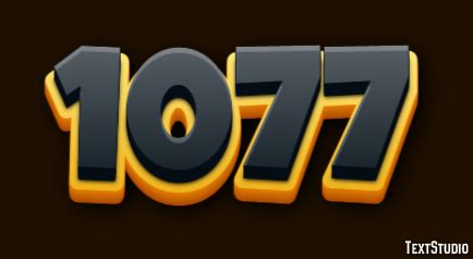 1077 Text Effect and Logo Design Number