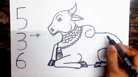 Lord Shiva Nandi Drawing // How to draw Nandi | Drawings, Sketches, Art