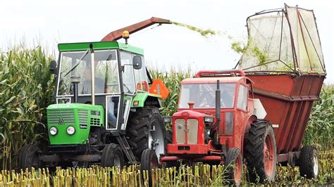 Deutz D6806 In The Field Chopping Corn W 1 Row Forage Harvester Mais