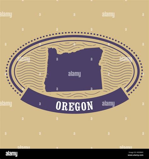 Oregon Map Silhouette Oval Stamp Stock Vector Image And Art Alamy