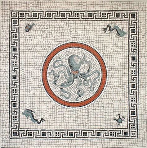 Marine life mosaic from house viii pompeii demonstrating the ...