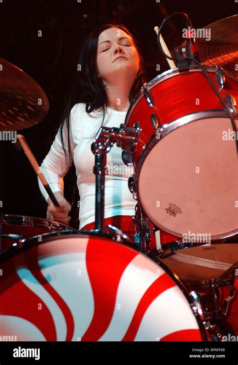 Meg White on drums The White Stripes April 2003 performing at The Carling Academy Glasgow Stock ...