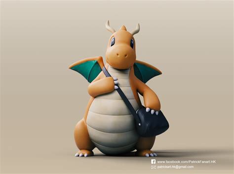 Dragonitepokémon By Patrickarthk Download Free Stl Model