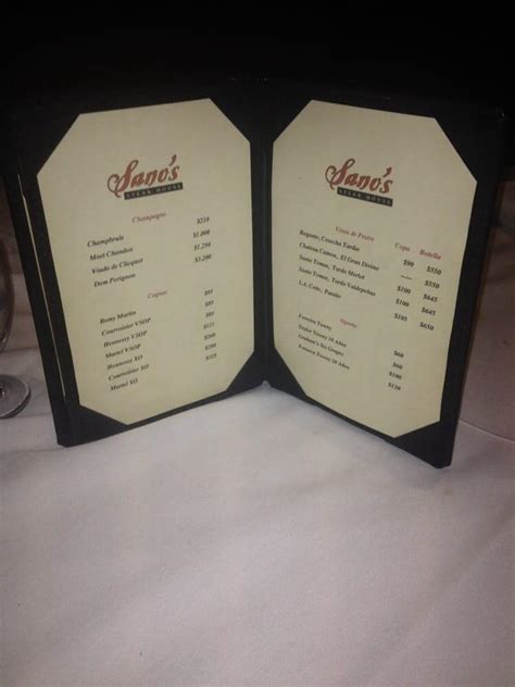 Menu At Sanos Steak House Steakhouse Ensenada Carr Tijuana Ensenada