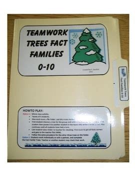 Teamwork Trees Fact Families File Folder Game By Mrs Zs Busy Bees