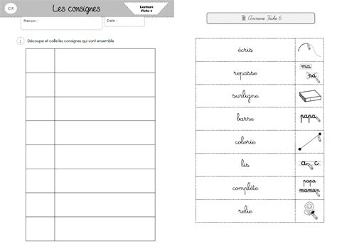 Lecture Les consignes Orphéecole