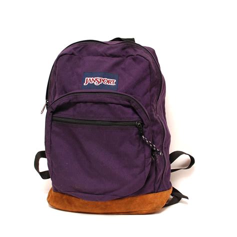 Leather Jansport Purple Canvas Backpack By Cairovintage On Etsy