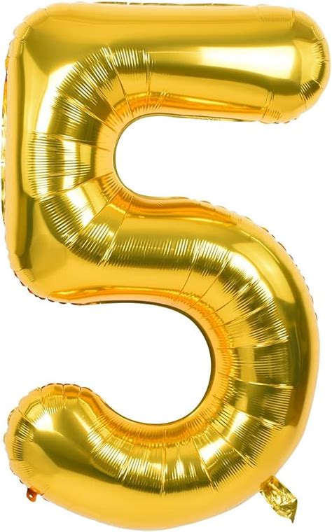 Toniful 40 Inch Gold Large Numbers Balloons0 9number 5