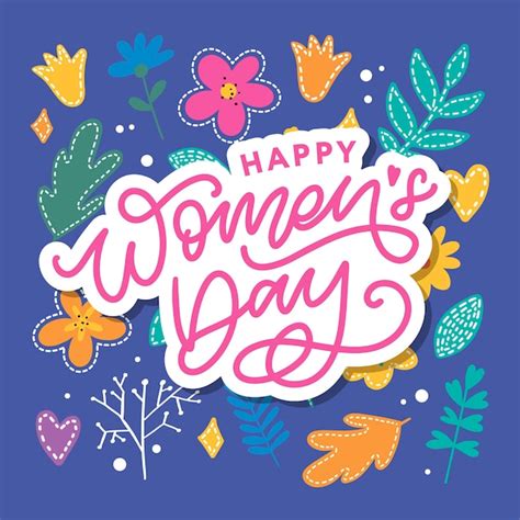 Premium Vector Happy Women S Day Handwritten Lettering