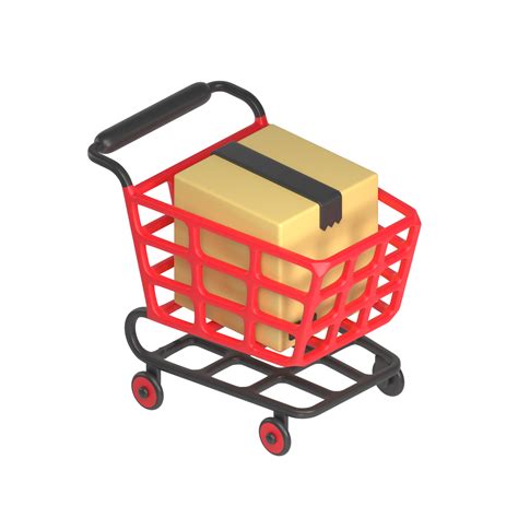 Box Inside Red Shopping Chart 3d Illustration 18982676 Png
