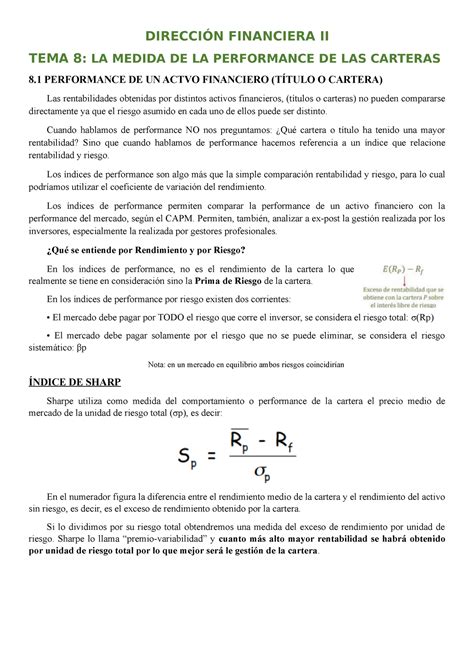 Apuntes Direcci N Financiera Ii T Direcci N Financiera Ii Tema