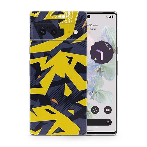 Pixel 6 Pro Abstract Yellow 3D Skin WrapitSkin The Ultimate Protection