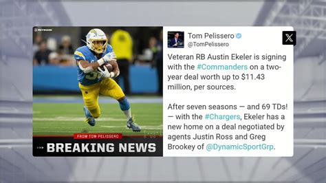 Nfl Networks Tom Pelissero Washington Commanders Agree To Terms With