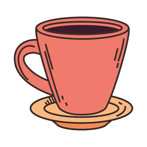 Taza de café en el icono aislado del platillo Vector Gratis