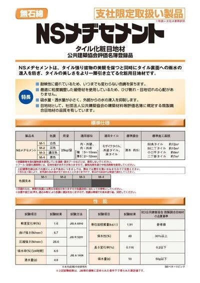 【楽天市場】日本化成 Nsメヂセメント M 1（白） 25kg／袋：日曜左官エムケー工芸 楽天市場店